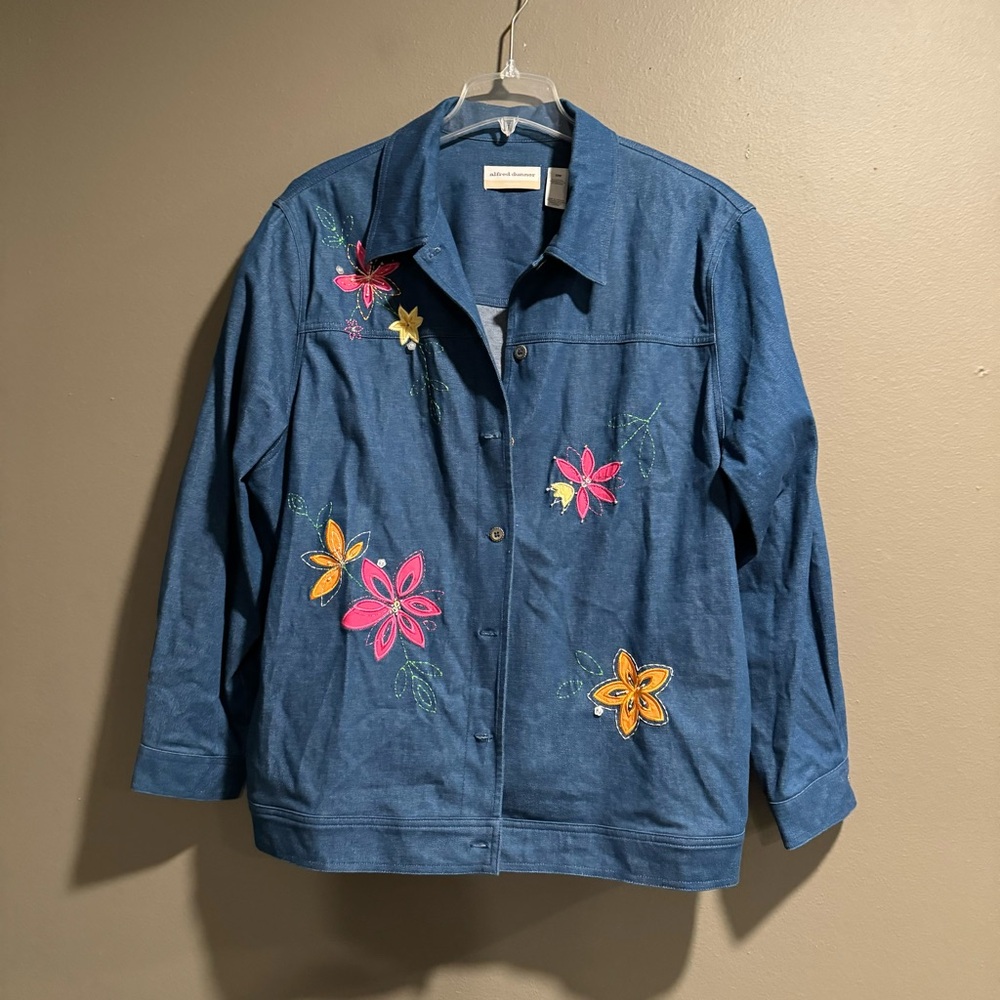Alfred Dunner Denim Button Up Shirt Jacket Jean  Shacket Size 22W